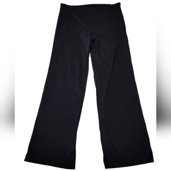 Theory Linen Blend Black Wide Leg Dress Pants Womens Sz 12 Professional Office - Picture 1 of 10